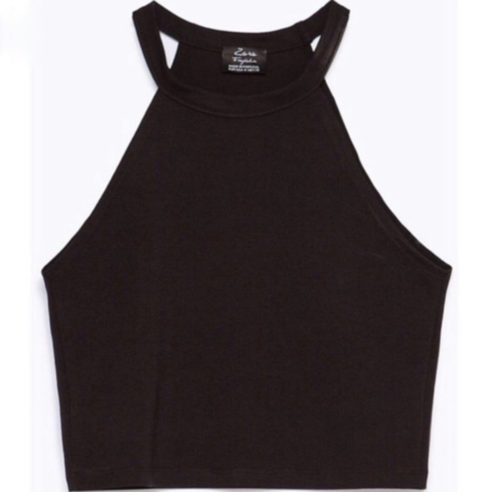 Zara black halter crop top